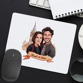 Resim Galata Kulesi ve Aşkımız Karikatürlü Mousepad 