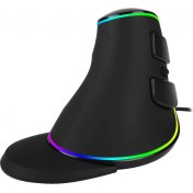 Resim Shuji Delux 618 Plus Dikey Fare Rgb LED Kablolu Ergonomik Oyun Faresi 800/1200/1600/2400/4000 Dpı USB Fare Arka Işık Pc Için (Renkli Arka Işık) (Yurt Dışından) 