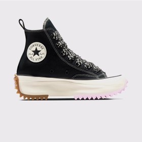 Resim Converse Run Star Hike Unisex Siyah Platform Sneaker Düz A10435c Siyah 