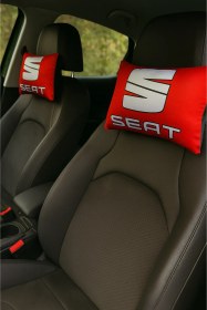 Resim Seat Kırmızı Seyahat Boyun Yastığı 2 Li Set & Araç Ayna Askısı / Şık Ve Konforlu Oto Aksesuar Seti Kırmızı 
