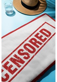 Resim Dijital Baskı Plaj Deniz Havlusu Censored Desenli Peştamal Hvl0012 Renkli 