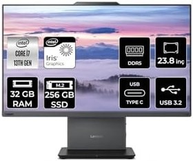 Resim LENOVO ThinkCentre Neo 50a G5 i7 13620H 32GB DDR5 256GB SSD 23.8" FHD FDOS All in One & PER4 Bellek 