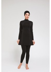 Resim Chelly Kadın Likralı Uzun Kollu Tam Kapalı Tesettür Mayo 001 