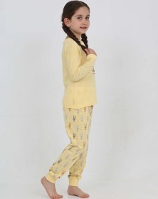 Resim Toontoy Kız Çocuk Tavşan Baskılı Pijama Takım Sarı 