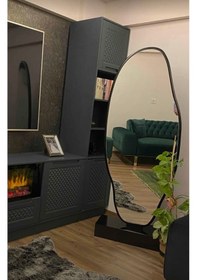 Resim Asimetrik Ayna, Ultralüx Boy Aynası, Asimetrik Boy Aynası 188x66 180 X 65 Siyah 