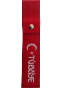 Resim Türk Bayrak'lı Kırmızı Oto Tampon Dili & Çeki Ipi 
