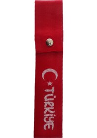 Resim Türk Bayrak'lı Kırmızı Oto Tampon Dili & Çeki Ipi 