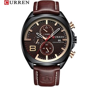 Resim Curren 8324 Altı El Deri Kayış Takvimli Su Geçirmez Erkek Saati, Renk: Beyaz Kabuk Beyaz Kahverengi - Siyah 