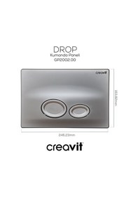 Resim Creavit Drop Mat Gri Boyalı Kumanda Paneli GP2002.00 Gri 