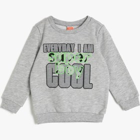 Resim Erkek Bebek Yazılı Baskılı Sweatshirt 