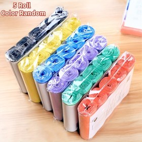 Resim 101 Adet Renkli Tek Kullanımlık Çöp Torbaları - 5 Rulo, Ev, Ofis, Mutfak, Yatak Odası, Banyo Temizliği için Çok Renkli Vinil Çöp Torbaları 