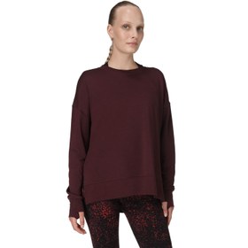 Resim Sweaty Betty After Class Longline Kadın Kırmızı Sweatshirt 
