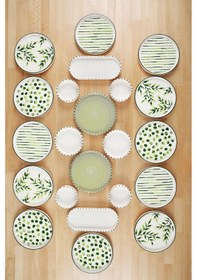 Resim Kitchen Life Greentree Stackable 22 Parça 12 Kişilik Kahvaltı Takımı Çok Renkli 