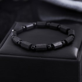Resim Erkek Premium Buzlu Obsidyen Bileklik - Zarif Siyah Boncuklu Bileklik, Parfüm Saklama, Günlük Giyim ve Hediye İçin İdeal, Partiler, Tatiller ve Özel Günler İçin Mükemmel, Erkek Bilekliği 