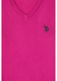 Resim U.S. Polo Assn. Kız Çocuk Fuşya V Yaka Basic Kazak 50316777-VR023 