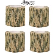 Resim 4 adet Kamuflaj Bant, Evrensel Kamuflaj Sarma, Kendinden Yapışkanlı Non-Woven Bandaj, Sporlar için Uygun, Dış Mekan, Bisiklet, Av Ekipmanları 