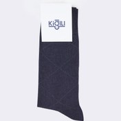 Resim Koyu Lacivert Desenli Bambu Çorap Kigili