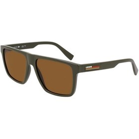 Resim Lacoste L6027s 275 57 Erkek Kare Yeşil Kemik Güneş Gözlüğü 