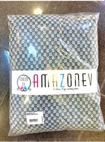 Resim Amazon Ev Naturel Çift Kişilik Pike Takımı-petrol Krem Petrol 