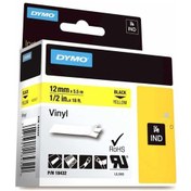 Resim Dymo 18432 Rhinopro Sarı/Siyah Vinil Şerit 12 MM x 5.5 M 