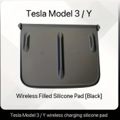 Resim 1 adet Tesla Model 3/Y Kablosuz Şarj Silikon Ped, Anti-Slip Mat, İç Dekorasyon ve Modifikasyon Aksesuarı - Dayanıklı ve Esnek Silikon Malzeme 