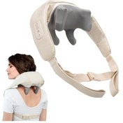 Resim Elektrikli Boyun Ve Sırt Masaj Aleti Kablosuz Boyun Ve Omuz Yoğurma Masaj Yastığı Beyaz 