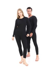 Resim Sauna Suit Unisex Kışlık Termal Içlik, Sıcak Tutan Pamuklu Yakmayan, Termal Takım, Termal Siyah Fanila Iclik Siyah 