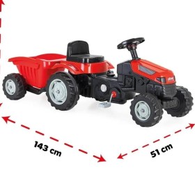 Resim Pilsan Active Römorklu Pedallı Traktör - Kırmızı Standart 