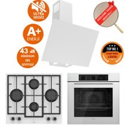 Resim Ferre SilenArt Larion Yeni Seri Ultra Sessiz Beyaz Ankastre Set ( D064-SA + LN386 + QBL62CB ) 