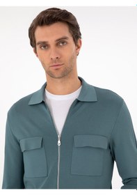 Resim Cacharel Mint Regular Fit Tam Fermuarlı Triko Hırka 