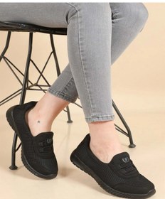 Resim Memory Foam Ortopedik Fileli Hafif Tabanlı Siyah Kadın Ayakkabı Siyah 