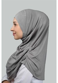 Resim Altobeh Hazır Türban Büzgülü Pileli Pratik Eşarp Tesettür Hijab - Namaz Örtüsü - Gri 