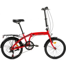 Resim Bisan Twin-S 20 Jant V Fren Katlanır Bisiklet (Kırmızı-Siyah) 