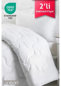 Resim 4 Mevsim Mikrofiber Tek Kişilik Yorgan, 155x215cm, Beyaz Ev Ve Otel Yorganı, Sade Ve Zarif 