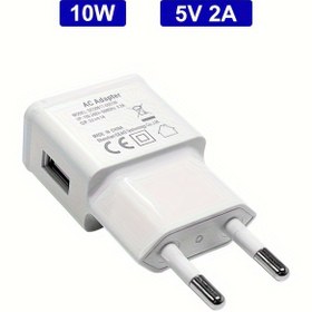 Resim 10W USB Duvar Şarj Cihazı, 5V 2A Güç Adaptörü Evrensel USB AB Fişi Cep Telefonu Şarj Cihazı Samsung Galaxy, Google Nexus, LG, HTC, Huawei, Moto ve Daha Fazlasıyla Uyumlu 