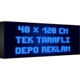 Resim Depo Tabela Reklam Mavi Kayan Yazı LED Tabela 48 x 128 cm Tek Taraflı Depo Reklam Tabela 