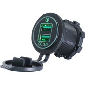 Resim Autoline 12-24 Volt Araç/tekne/motorsiklet Için ( Quick ) Hızlı Şarj Yeşil Renk 