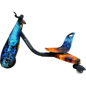 Resim Ryder Star Drift Car Drift Scooter Elektrikli Kaykay Hoverboard Dirift Kar Bluetooth Hoparlör LED Işıklı RS-R1 Bicolor Flame Grafiti 