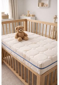 Resim 12Cm Cotton Süngerli Bebek Çocuk Beşik Yatağı 60x120 Yıkanabilir Kılıflı Park Yatak Oyun Parkı 