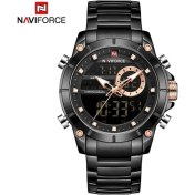 Resim Hanyang Siyah Navıforce Casual Quartz Saat Erkekler Paslanmaz Çelik Erkek Ordu Askeri LED Saat Erkek Su Geçirmez Saatler Relogio Masculino (Yurt Dışından) 