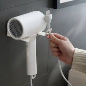 Resim Jsuqisu Hiçbir Delme Saç Kurutma Makinesi Tutucu Depolama Braketi Askı Banyo Duvara Montaj Dyson Saç Kurutma Makinesi Tutucu Su Geçirmez Depolama Rafı (Yurt Dışından) 