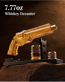 Resim Viski Sürahisi Seti, 230ml Kurşunsuz Cam Sürahi, 2 Shot Bardağı 