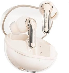Resim Mu Art Ahşap Soundpeats Clear Bej Bluetooth Kulaklık, Kablosuz Kulak Içi Kulaklık, Bluetooth 5.3, 40 Saat Oynatm 