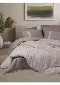 Resim Ribbed Linje Kahve Çk Nevresim Takımı Kahve 