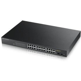 Resim ZyXEL GS1900-24HP V2, 24 Port, GigaBit, 24 Port PoE, 170W, +2Port GigaBit SFP, Yönetilebilir, Rackmount Switch ZyXEL GS1900-24HP V2, 24 Port, GigaBit, 24 Port PoE, 170W, +2Port GigaBit SFP, Yönetilebilir, Rackmo...