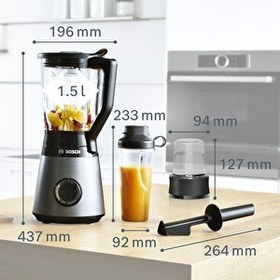 Resim Bosch MMB6177S VitaPower 1200 W Blender Seti 