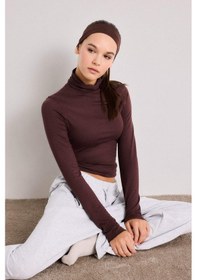 Resim Defacto Modal Kaşmir Yumuşak Dokulu Balıkçı Yaka Uzun Kollu Üst-fall İn Love F3167ax25aubn327 Kahve 