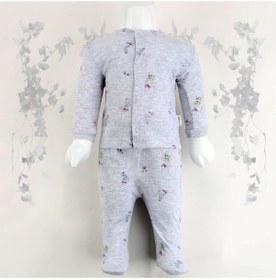Resim Sebi Bebe 2'li Güllü Raporlu Patikli Pijama Takımı 1110 Gri 