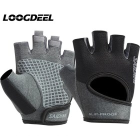 Resim Liangduo Shop Siyah Stil S Beden Loogdeel Yarım Parmak Bisiklet Eldiveni Kaymaz Nefes Darbeye Dayanıklı Aşınmaya Dayanıklı Açık Alan Sporları Boks Koşu Unisex Eldiven (Yurt Dışından) 