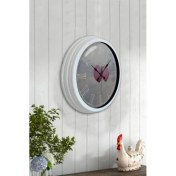 Resim Bahat Tedarik Salon Ofis Duvar Saati Beyaz Alüminyum Metal Çerçeve 40 cm 